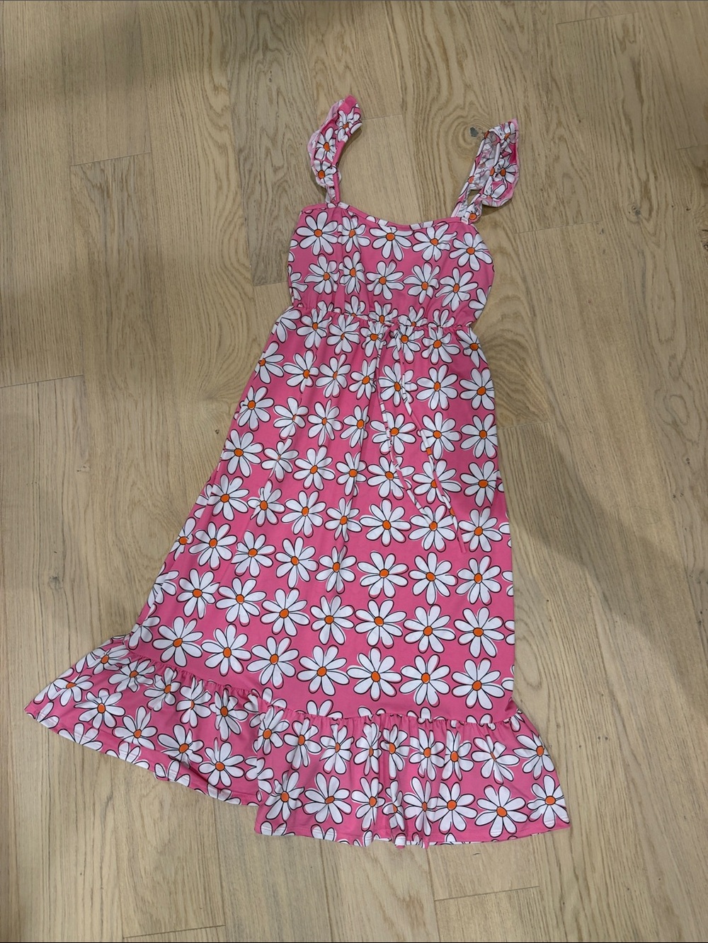 Caution To The Wind Pink Daisy Midi Dress - women’s size small